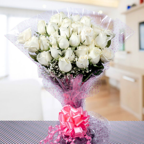  Promise of Love Bunch of White Roses