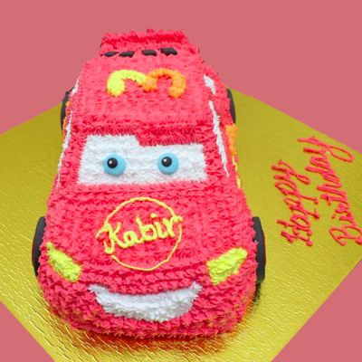 Lightening Mcqueen Car Shape cake