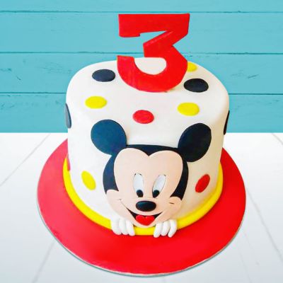 Birthday Mickey Fondant Cake