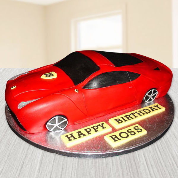  Ferrari Car Shaped Fondant Cake