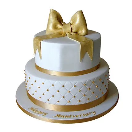  50th Anniversary Fondant 2 Tier Cake