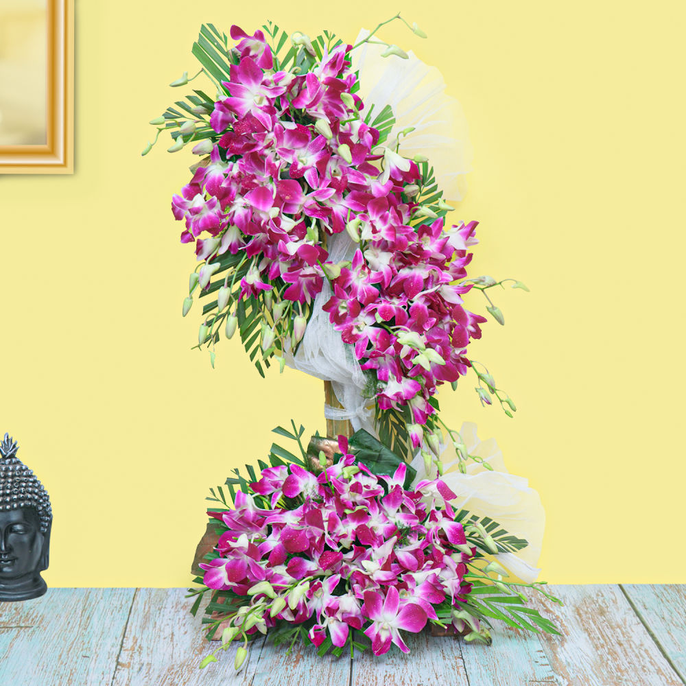  Purple Orchid Curvy Arrangement