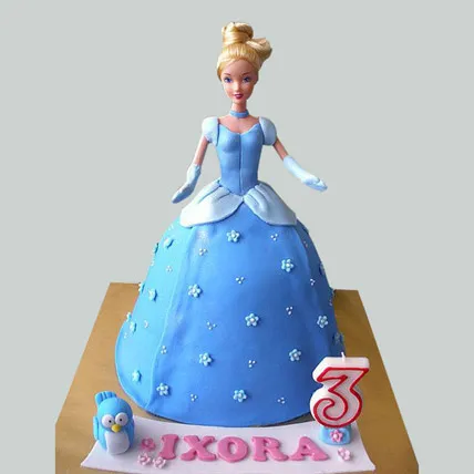  Blue Fondant Barbie Cake