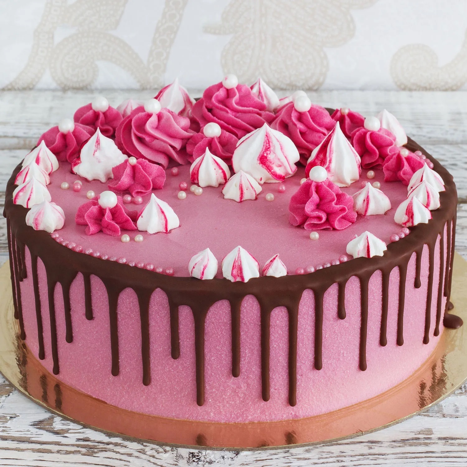  Pink Strawberry Cream Cake