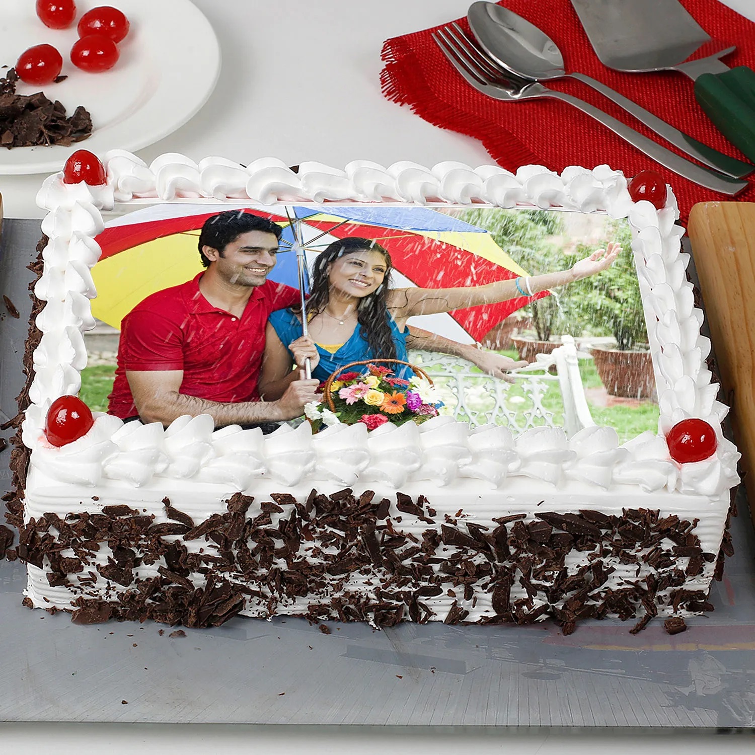  Rectangular Black Forest Photo Cake